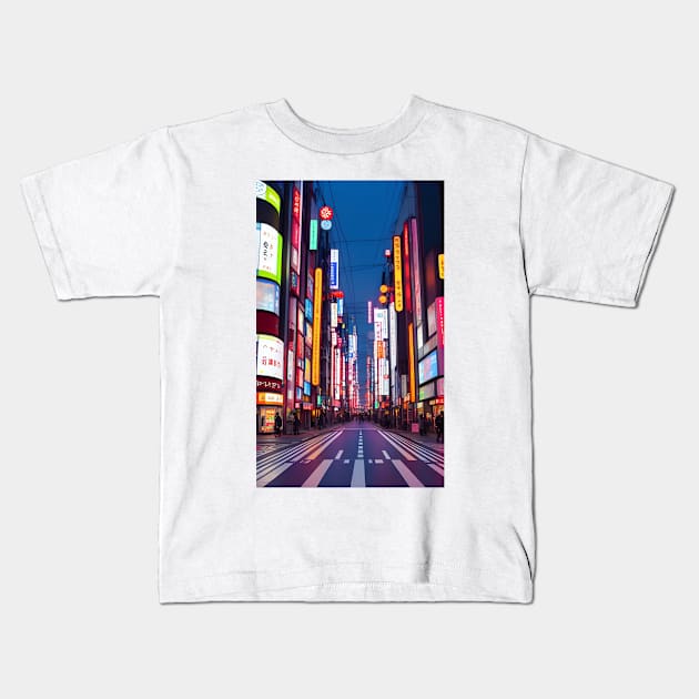 Neon Tokyo Dreams Kids T-Shirt by aestheticand